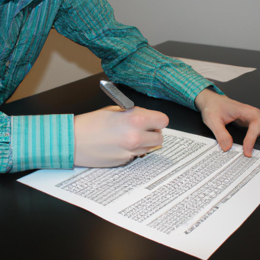 Person signing financial documents calmly