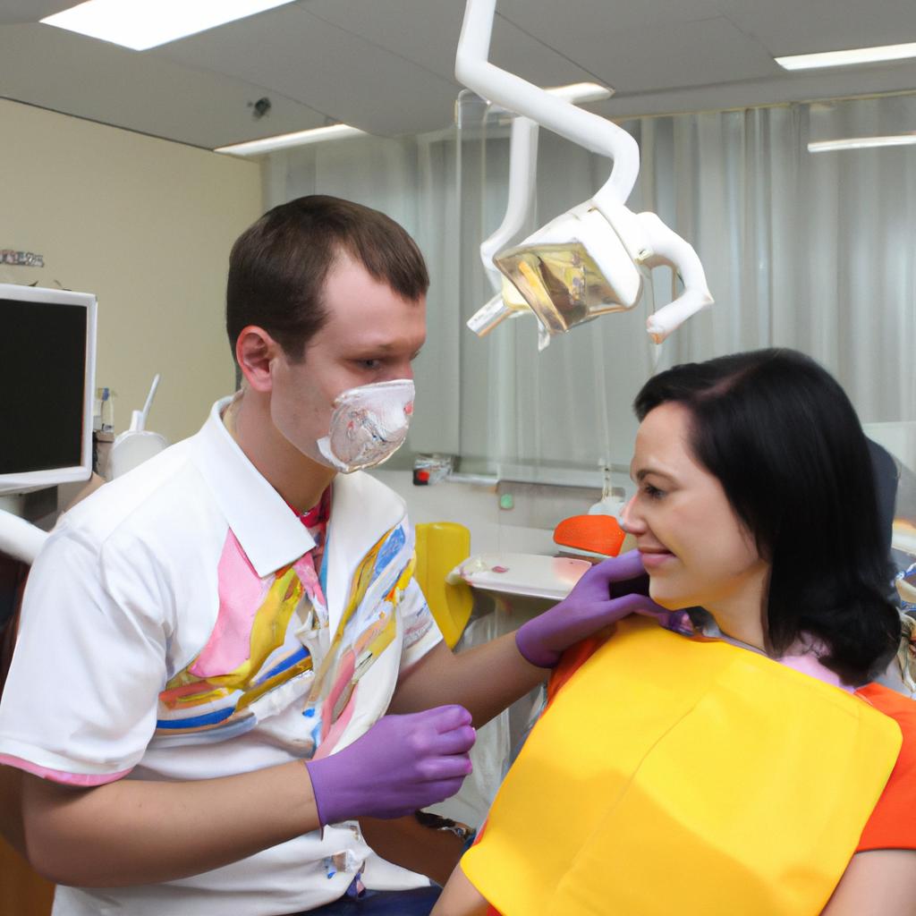 Dentist and patient discussing treatment